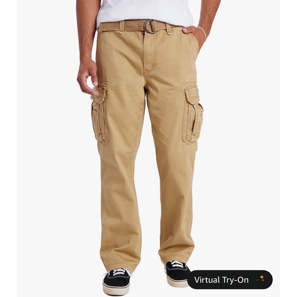 UNIONBAY Men's Survivor Iv Relaxed Fit Cargo‎ Pant Khaki Size 32 x 34